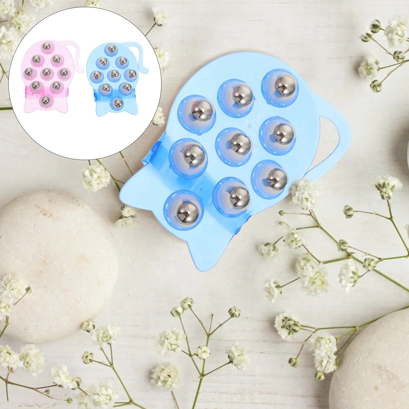 1 set massaggiatore per il corpo a forma di gatto 9 sfere metalliche rotanti rotazione di 360 gradi ovunque sollievo dall'affaticamento regalo di festa