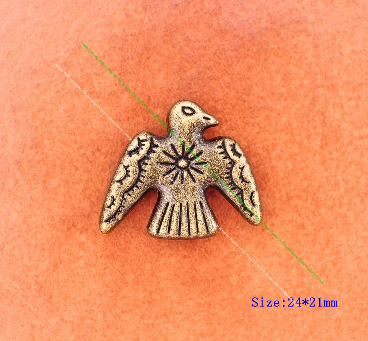 20 Stück 24*21mm Vintage Silber Original Ethno Südost Indische Kunst Sonne Donner Vögel Lederhandwerk Gürtel Schmuck Concho Screwback – Detail 14