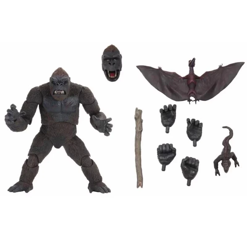 NECA Original Ultimate King Kong Skull Island 7" Scale Action Figure Movie Collectible Model Toy with Creature Accessories