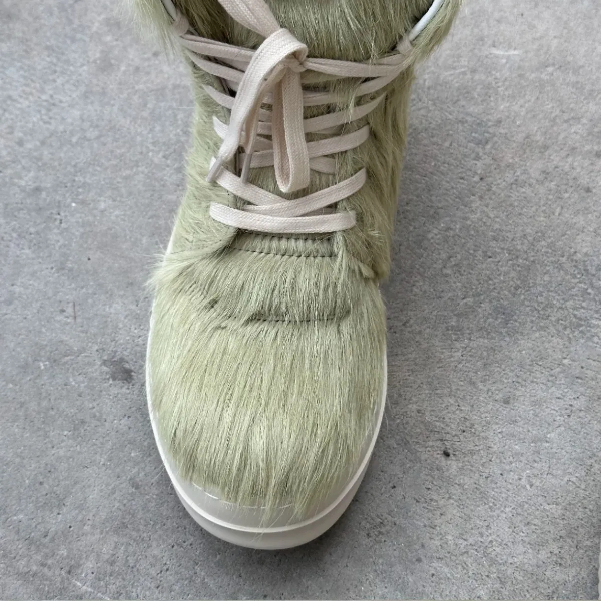 R-o Men Ankle Boot Brand Shoe Gray Green Horse Hair Boots Women Flat Sneaker High Top Casual Shoes Green Horsehair Sneakers
