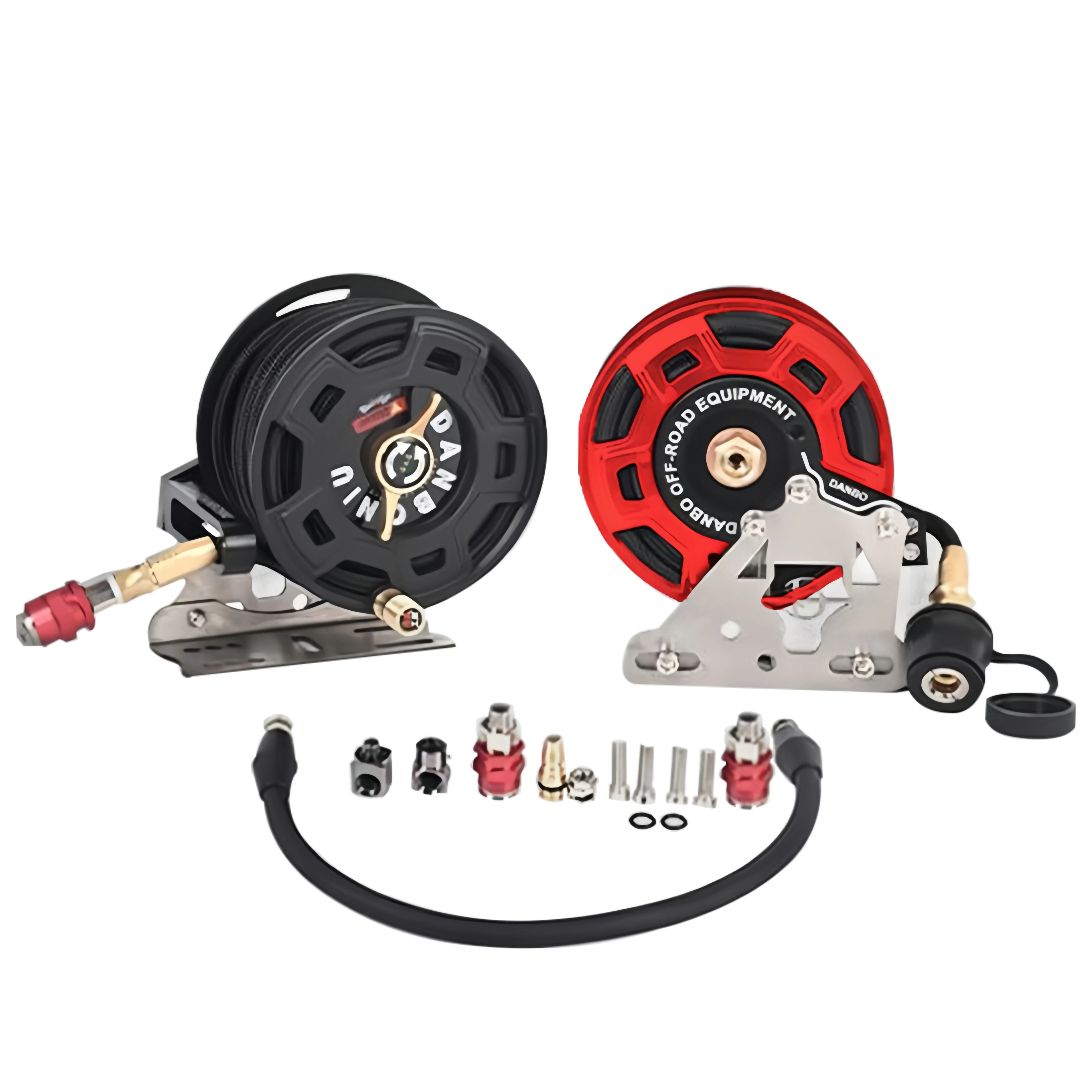All-Terrain Retractable Air Pump Hose Reel Portable Heavy-Duty Compressor System for Road Trucks Trailers Workshop Use