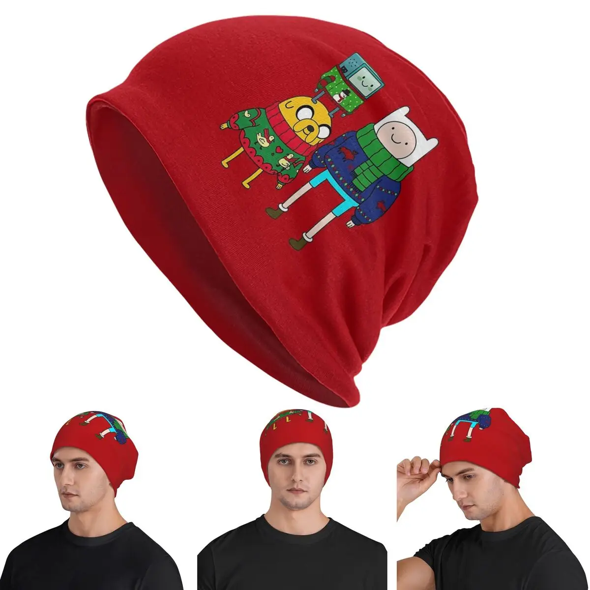

Finn Jake BMO Skullies Beanies Hats Warm Autumn Winter Outdoor Cap Knitted Bonnet Caps for Unisex Adult