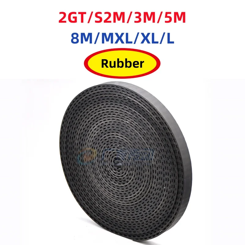 2GT/S2M/3M/5M/8M/MXL/XL/L Black Rubber Open Timing Belt Synchronous Belts For 3D Printer Accessories