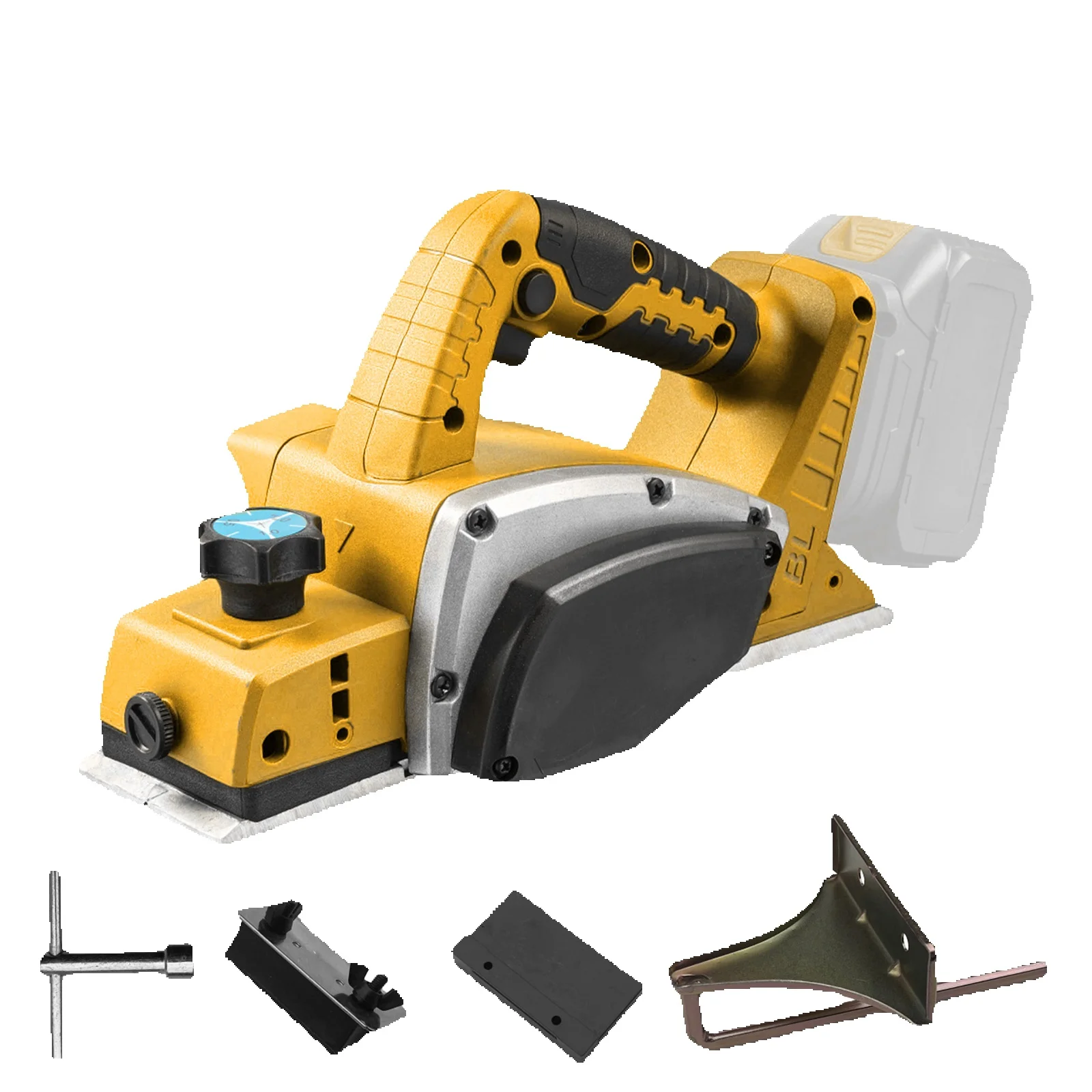 1000W Bürstenloser Akku-Elektrohobel 15000 U/min Holzhobel Tragbarer Elektrohobel Holzbearbeitungs-Planierwerkzeug Kompatibel mit Dewalt 20V und Makita Akku Elektrohobel für Holzmöbel