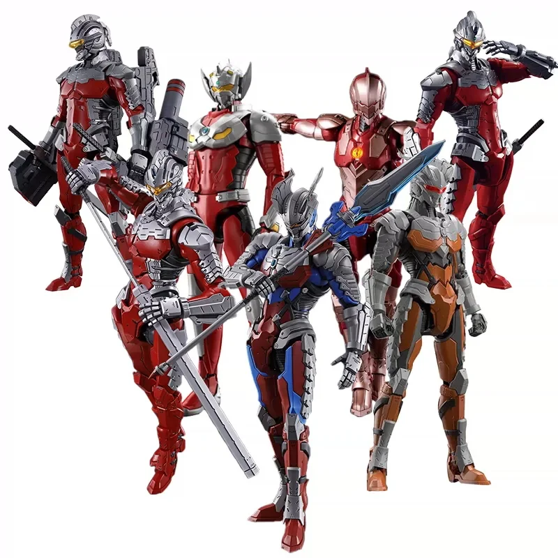 Original Genuine Ultraman FRS Decker Seven Ace Taro Tiga Trigger Zoff Bandai Anime Model Toys Action Figure Gifts Collectible