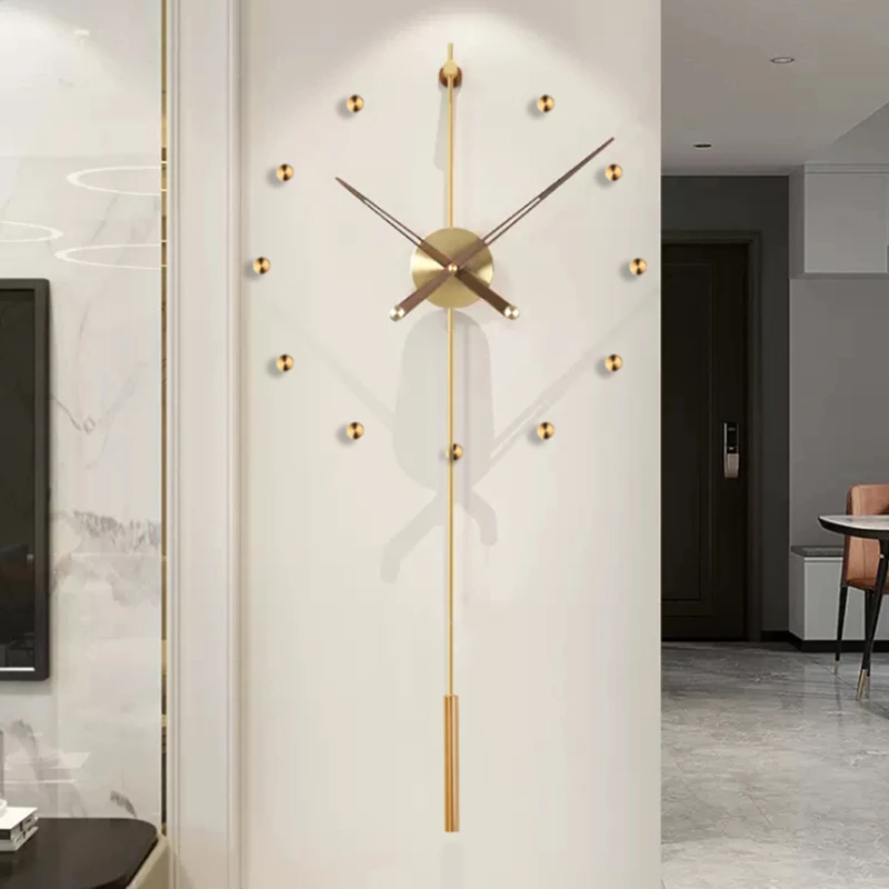 

Nordic Large Wall Clock Modern Simple Design Wall Decor Silent Wall Watch With Pendulum Living Room Office Home Vintage 3d Clock