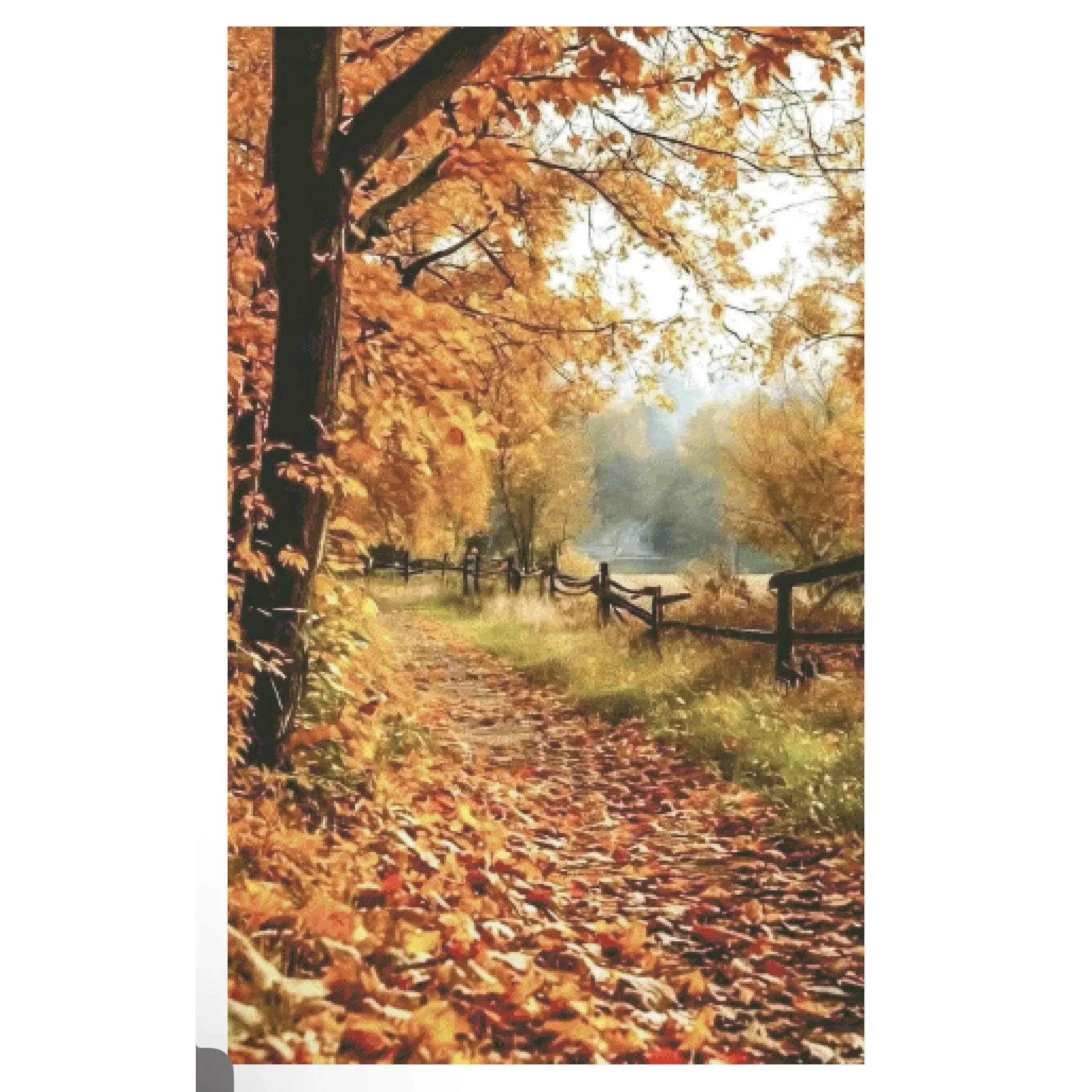 [ZZ8429-Autumn Forest Trail] Stamped Cross Stitch Kit 11CT 14CT 16CT 18CT Printed Canvas Cotton Thread DIY Embroidery Wall Decor