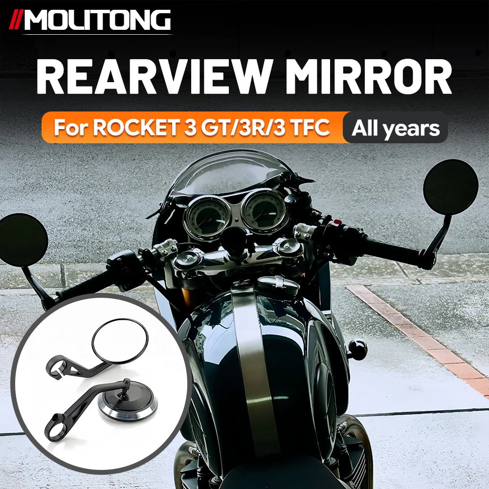 Motorcycle Universal Round Side Rearview Mirror 7/8 inch 22mm Bar End Mount Mirror For Triumph Motorbike Mod Parts
