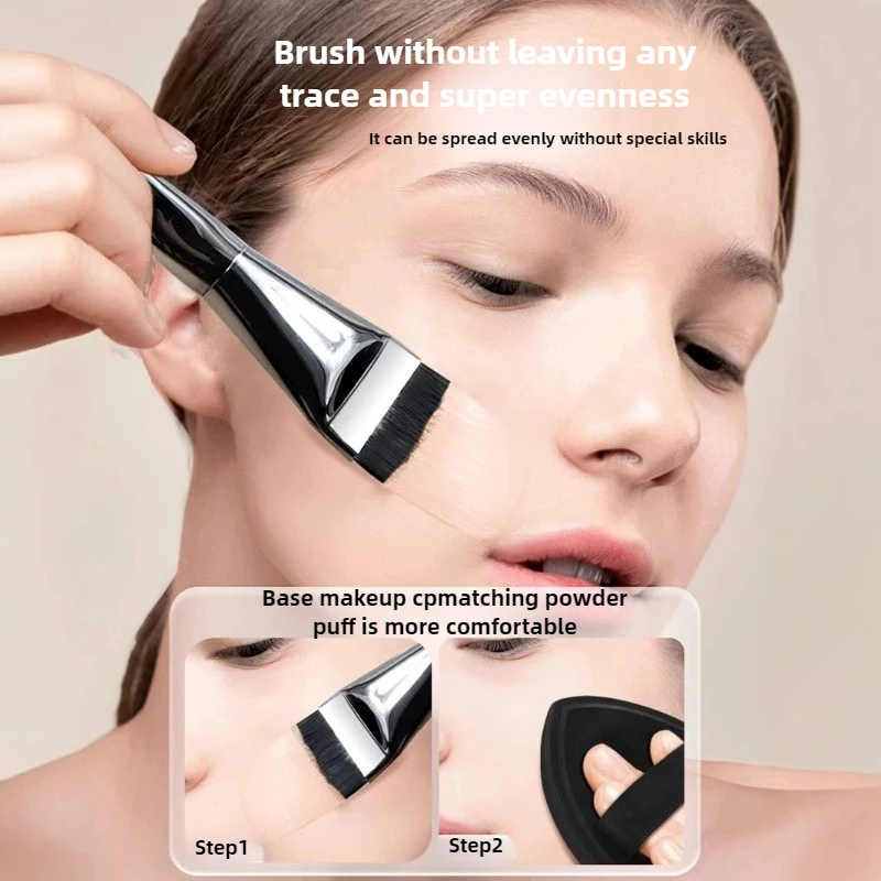 Palette de mélange de maquillage, brosse de fond de teint Ultra fine avec spatule, mélangeur de bouffées cosmétiques, brosse plate pour Contour du visage, outils de maquillage