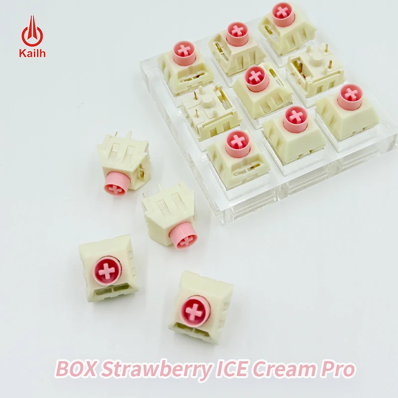 

Kailh Box Strawberry Ice Cream Pro Switch Linear 5pin RGB SMD 37g mx switch for Mechanical Keyboard 50m POM Like Speed Silver