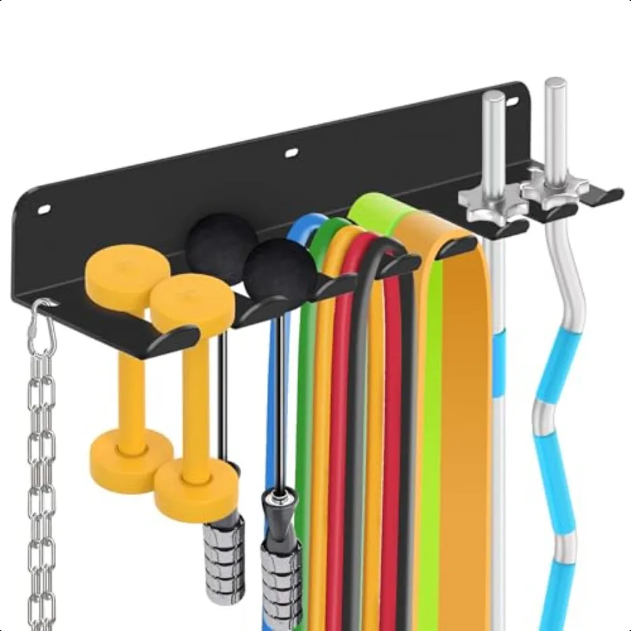 

FizLig Gym Equipment Storage Rack MultiPurpose Home Gym Organization Storage Wall Mount for Resistance Bands Jump Ropes Lifting