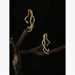 ENFASHION Goth Curvy Snake Earings Aretes De Mujer Earrings For Women Halloween Gold Color Fashion Jewelry Animals E221390