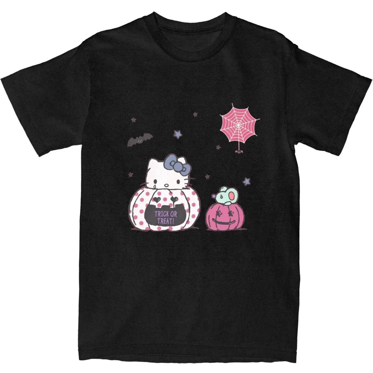 Olá kitty dos desenhos animados punkm halloween t camisas de algodão praia diversão manga curta t camisa o pescoço hipster tshirt nova chegada