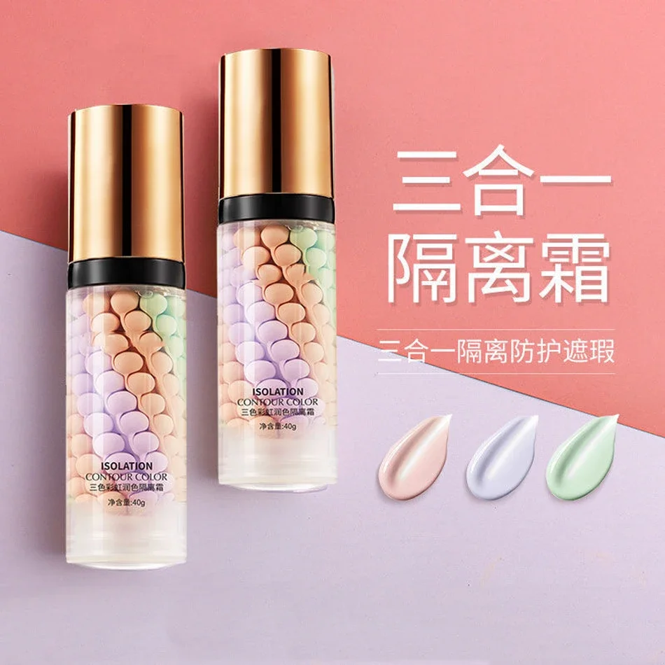 Drei Farben gemischte Isolation Lotion Make-up flüssige Concealer unsichtbare Poren feuchtigkeit spendende helle Haut Gesicht Primer Basis Foundation