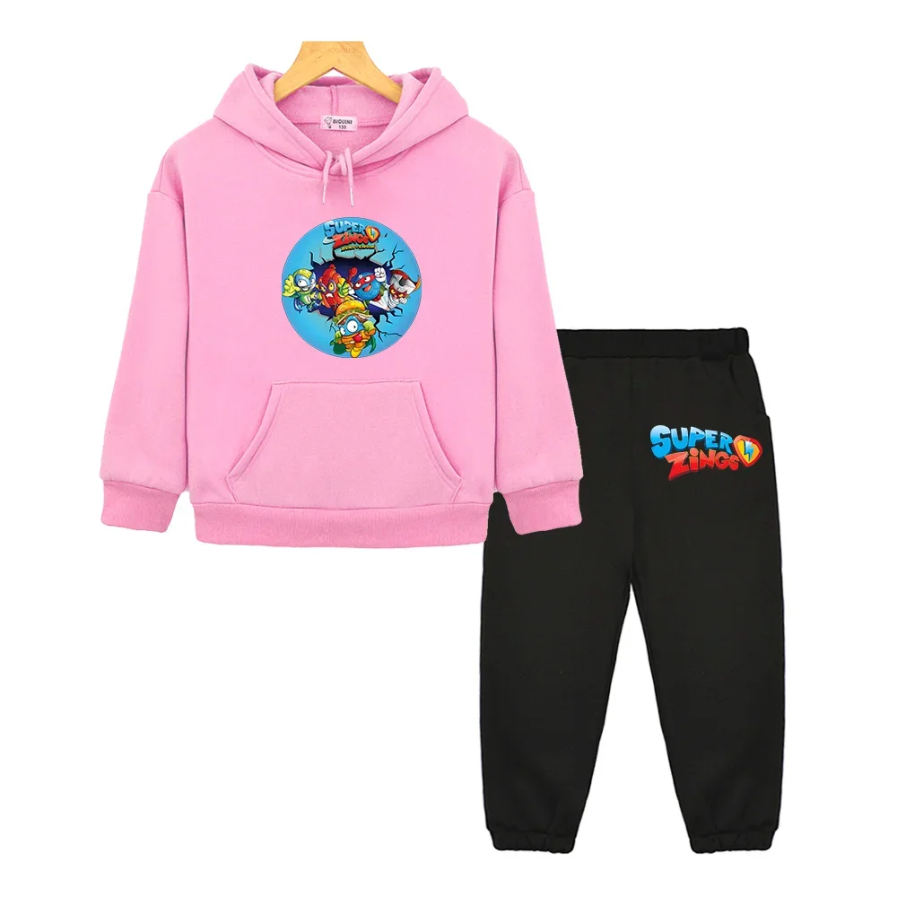 Super Zings Children's Fall and Winter Long-sleeved Cartoon Suit Y2k Clothes Kpop Sudadera Streetwear Fashion Cute Boy Clothes