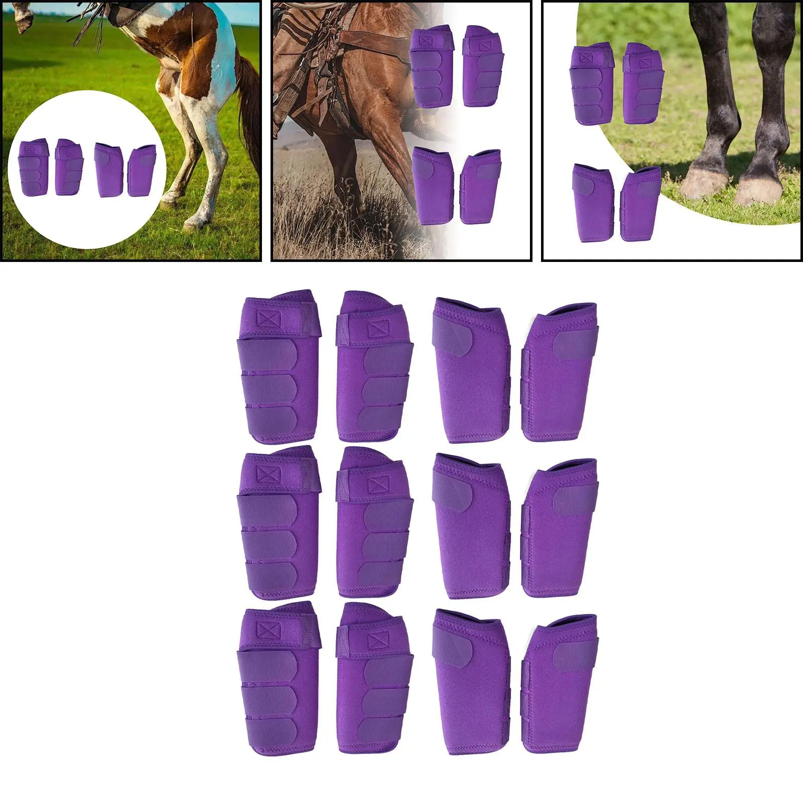 4 Pieces Horse Boots Training Equestrian Equipment Support Neoprene Ourtdoor