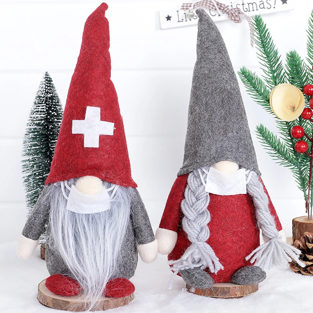 

2 Pcs Doctor and Nurse Decorations Christmas Ornaments Lovely Party Adornment Gnome