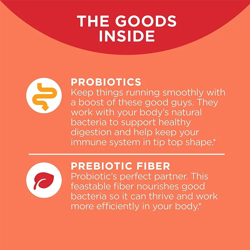 Probiotic + Prebiotic Gummies - Promote Digestive Health and Relieve Bloating Improve Intestinal Function Support Immune Health