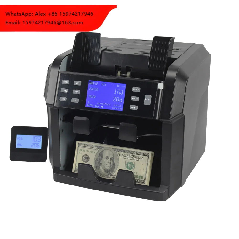 Xindabill Serial Number Reading Mixed Value Denomination Counter Fake Money Sorter Built-in Printer 1200 Pcs/min Counting Speed
