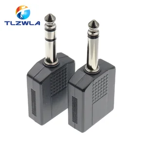 Mono Stereo Audio Jack Plug Adapter, macho para fêmea, Dual Jack, fone de ouvido, microfone, conversor Y Splitter, 2pcs, 1/4 10 principais vendas conversor dante de áudio - №7