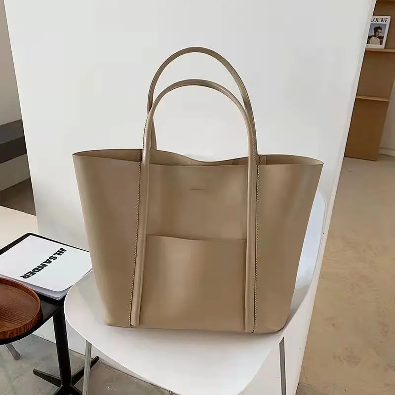 Genuine Leather Large Capacity Tote Bag For Women New Fashionable And Casual Cowhide Commuting Bag High-End Feeling Bag For Wome