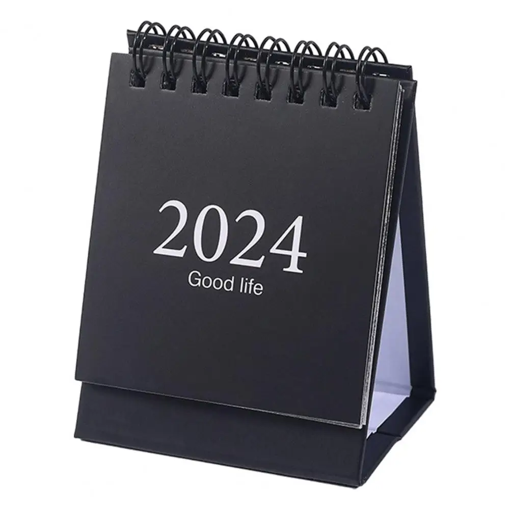 2023-2024 Mini Desk Calendar Plan Book Spiral Coil Page Turning Date Recording 17 Monthly for Planing Event Log Year