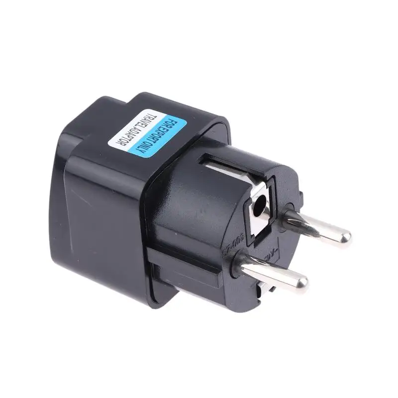 2 In 1 Black Copper AU UK US To EU Universal Germany France Indonesia South Korea Russia Travel Plug Adapter Type E/F view 5