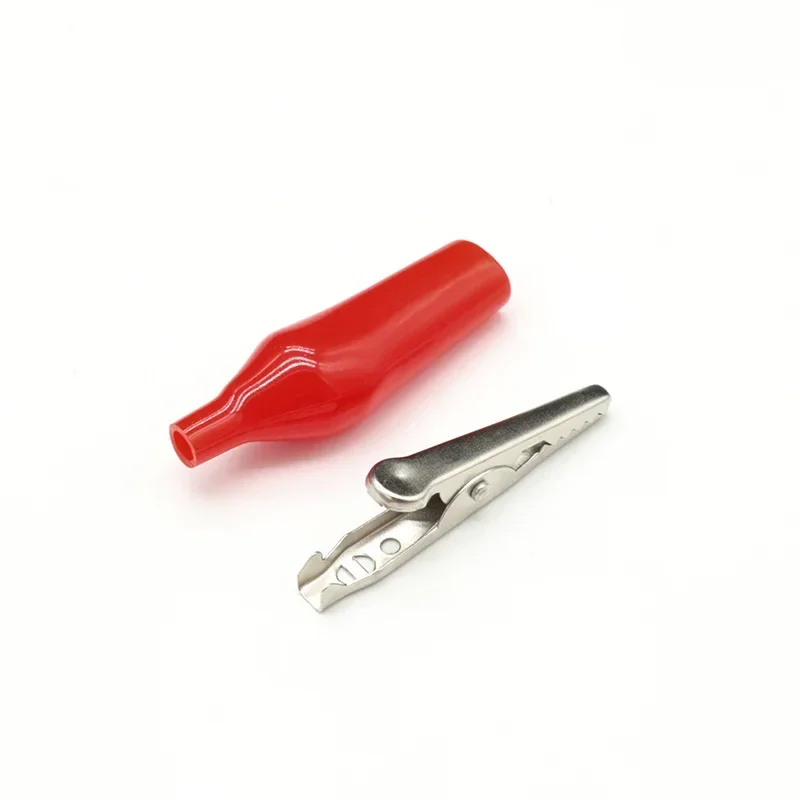 10/20 Pcs Black Red Crocodile Clip 28 35 45mm Crocodile Electrical Clamps Testing Probe Meter Soft Plastic Alligator Test Clips