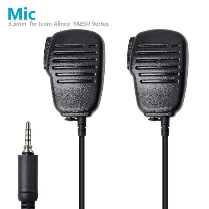 Mini 3.5mm Waterproof Screw Thread Speaker Mic PTT Handheld Microphone Speaker Mic for Icom Alinco  YAESU Vertex Radio VX6R VX7R