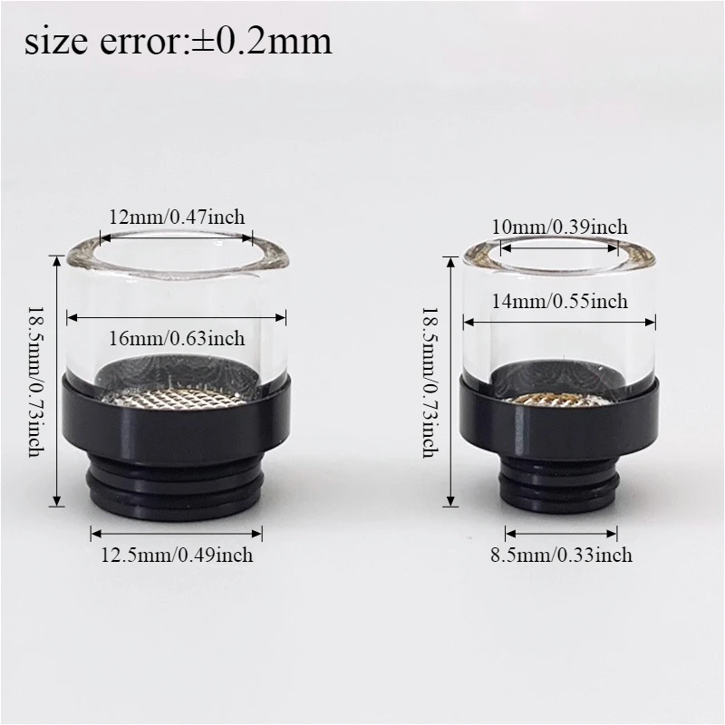 1PC 510 / 810 Drip Tip Filter Screen Stainless Steel Glass Wide-bore Anti-leak Straw Joint - view 4