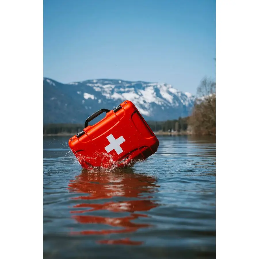 909 صندوق إسعافات أولية مقاوم للماء فارغ ومتين، حقيبة تنظيم الإسعافات الأولية الطبية، تصنيف IP67، مقاوم للغبار، ومقاوم للصدمات، ويطفو #6