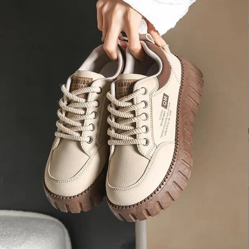 Little White Shoes 2024 Spring/Summer New Women's Casual Versatile Thick Sole Elevated Woman Shoes Student Shoes