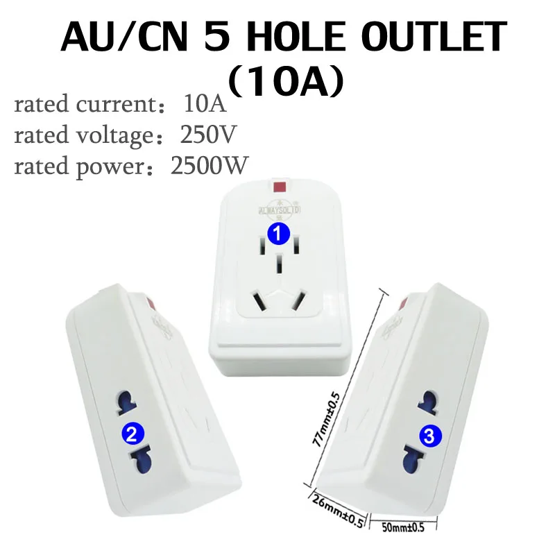 Power Strip Socket EU Plug to Universal Outlet AU CN 10A 16A Socket Adapter Electrical Appliance Plug Extension Adapter Socket