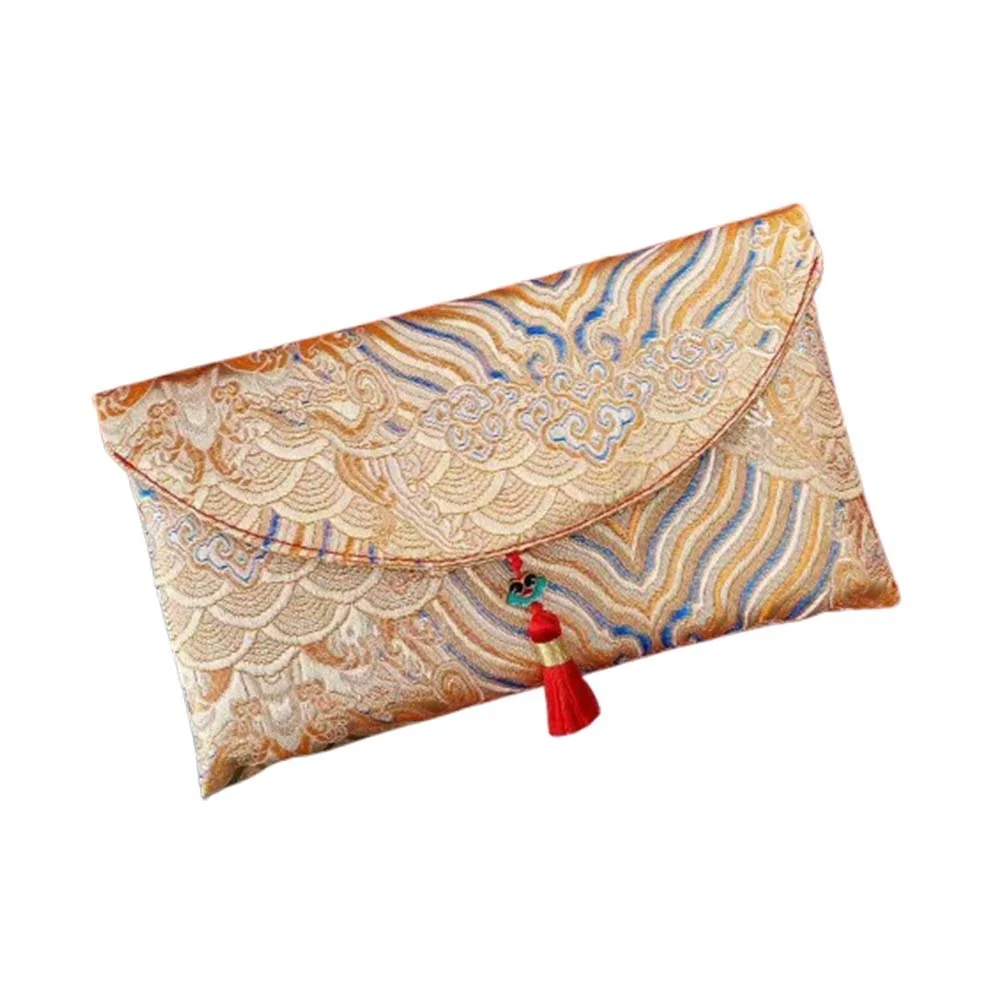 

Chinese Style New Year Red Envelope Cloth Traditional 2026 Lucky Money Bag Embroidery with Tassel Wedding Money Pocket Wedding