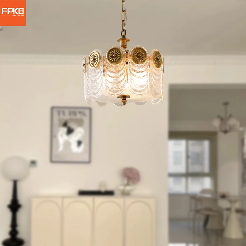 

Medieval all-copper dining room bedroom retro American lamps living room lamps light luxury chandelier