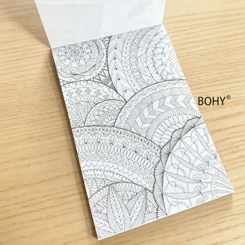 1 Adult Stress Relief Graffiti Album, Include Theme Line Drafts Such As Cat Girl/Fairy Tale Castle/Owl/Mandala Zen Pattern, etc.