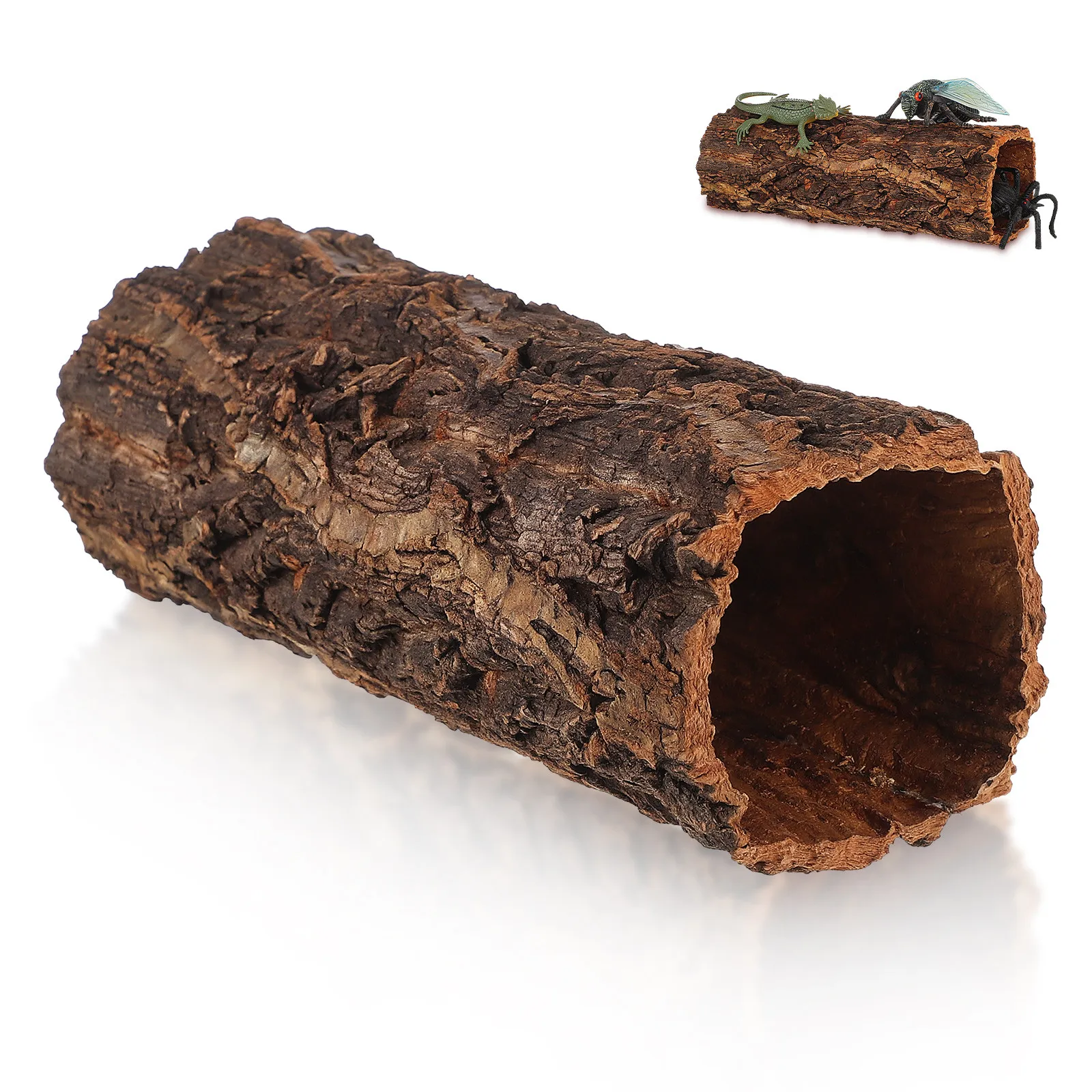 

Reptile Hide Cave Natural Hollow Tree Trunk Shelter Lizard Hut Gecko Turtle Hideout Reptile Hideout Pet Habitat