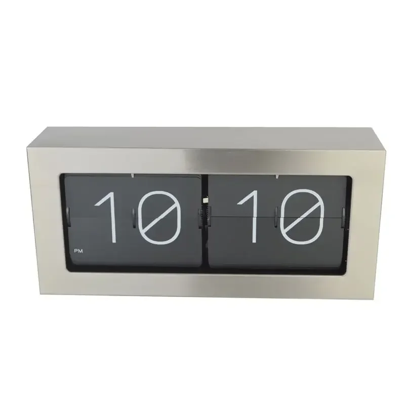 Reloj de Mesa Metálico Plateado, Reloj de Escritorio de Lujo, Reloj de Oficina Silencioso, Relojes de Escritorio para Interiores, Relojes de Mesa para Dormitorio, Sala de Estar