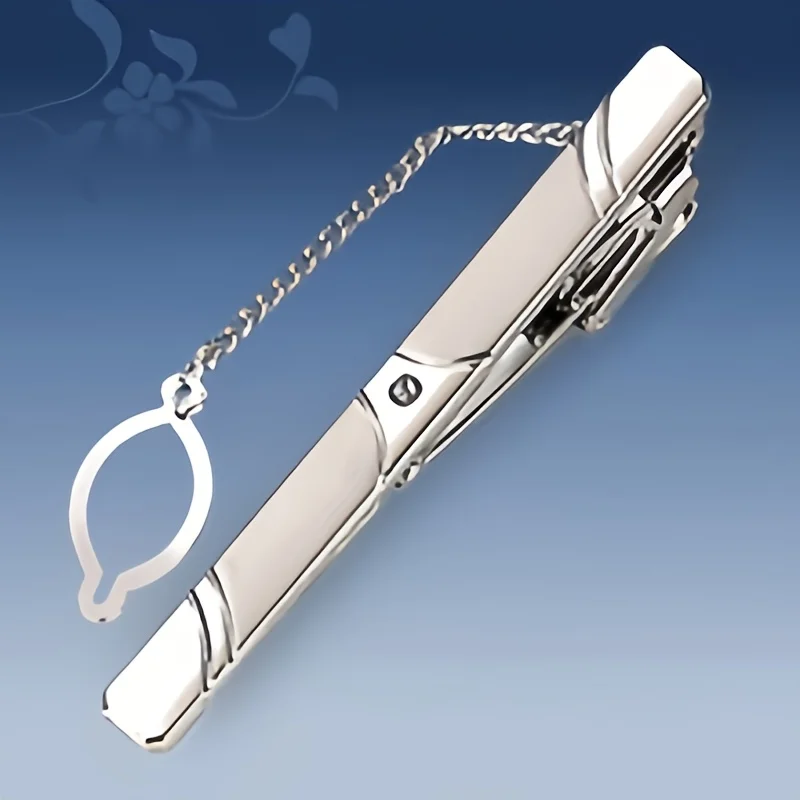 

1 шт. металлический зажим для галстука для мужчин, с простым цветочным дизайном в 5 стилях, подходит для деловых костюмов.