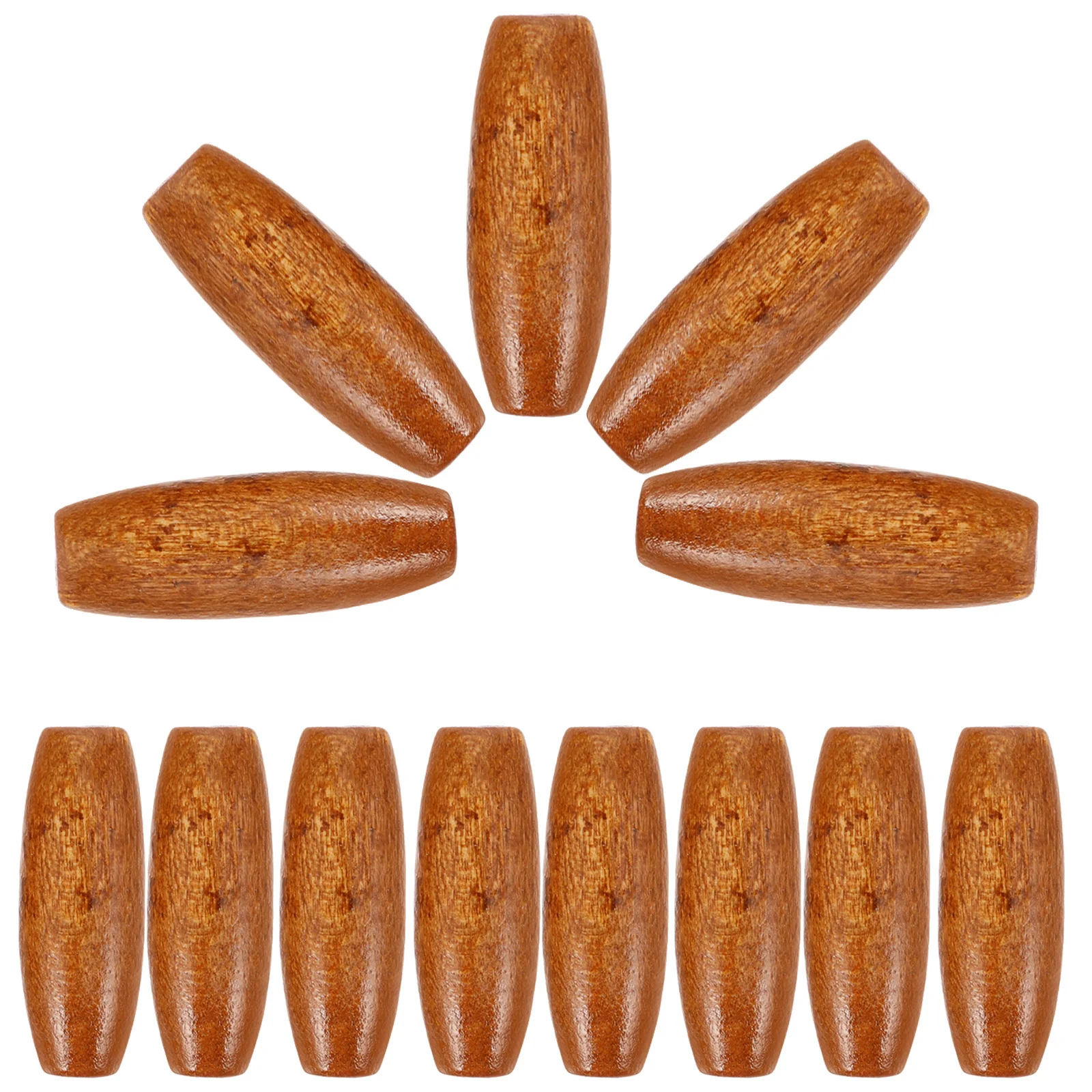 

50Pcs DIY Oval Wooden Beads Sturdy Craft Beads for Necklace Bracelet Curtain Tieback Home Decor Gift Making Projects