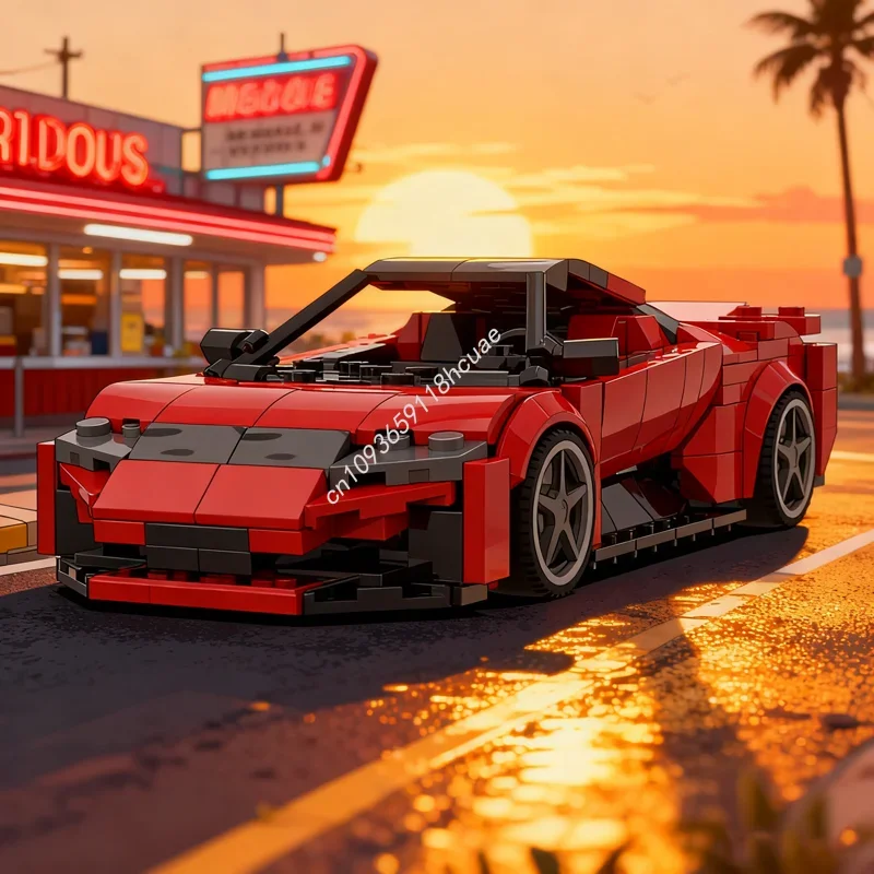 

347 шт. MOC Ferrari City Champions, модель конструктора, архитектурные строительные блоки, развивающая игрушка, рождественский подарок, подарок на день рождения для детей