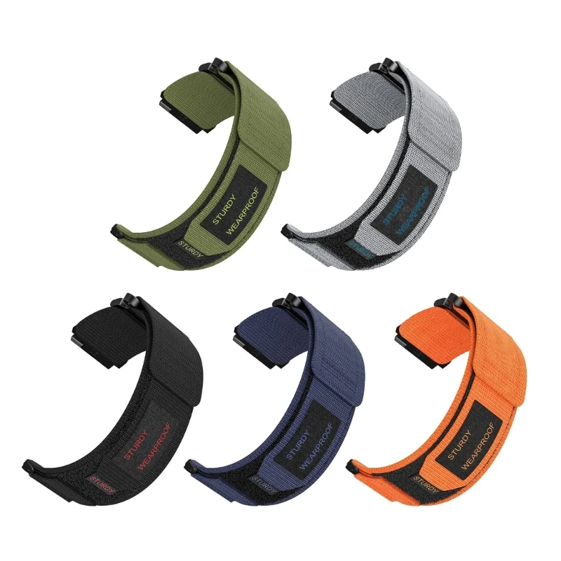 Adjustable Nylon Canvas Watch Straps, Sporty Wristband for 18mm 20mm Smartwatches