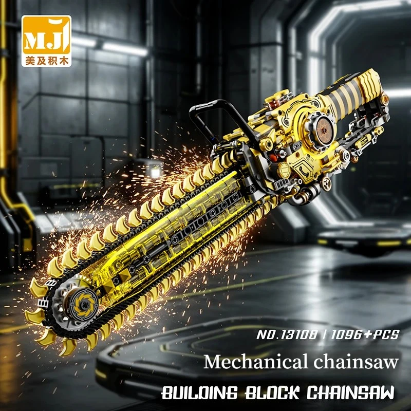 

1096PCS Technical Mechanical Chainsaw Building Blocks With Power Motor LED Light Construction Bricks Toy Gift for Friends