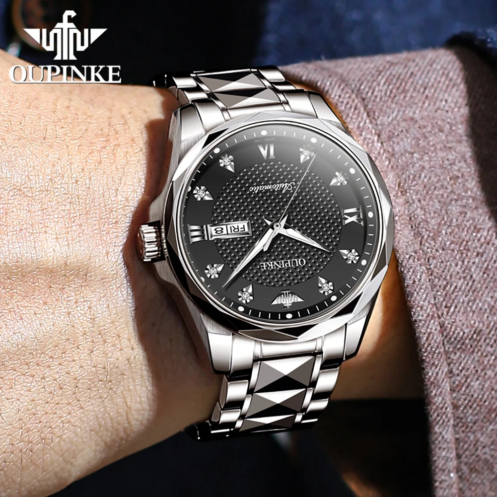 OUPINKE marque montre pour hommes montre mécanique entièrement automatique calendrier semaine 3243