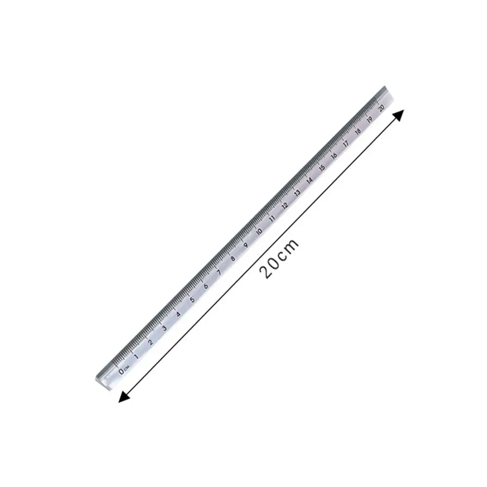 Office School Supplies Scale on Both Sides Students Stationery Transparent Straight Ruler Triangular Rulers Measuring Tools