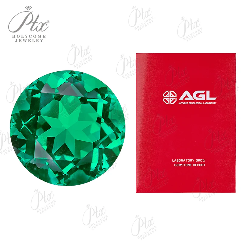 Lab Grown Colombia Emerald Round Cut Green For Advanced Jewelry Making Materials Selectable AGL Certificate Global best seller