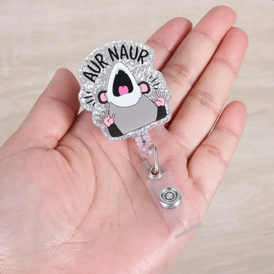 AUR Naur مضحك شارة بكرة لطيف بوسوم RN شارة الأصدقاء Peds ID اسم العمل شارة حامل مع ملحقات كليب قابل للسحب ل LPN