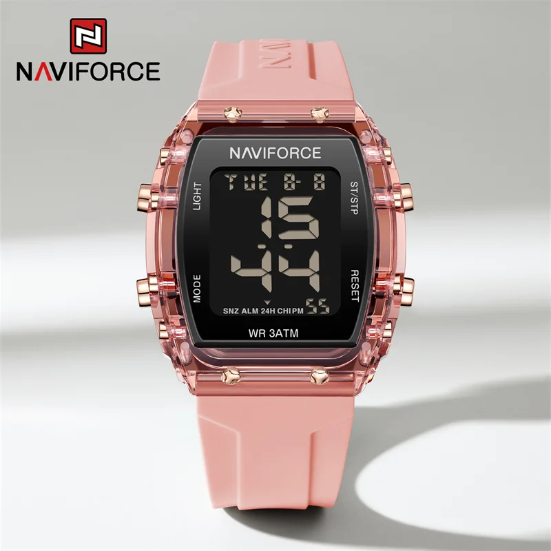 

NAVIFORCE Women Fashion Watch Silicone Strap LCD Digital Electronic Wristwatch Sports Casual Waterproof Clock Montre Femme New