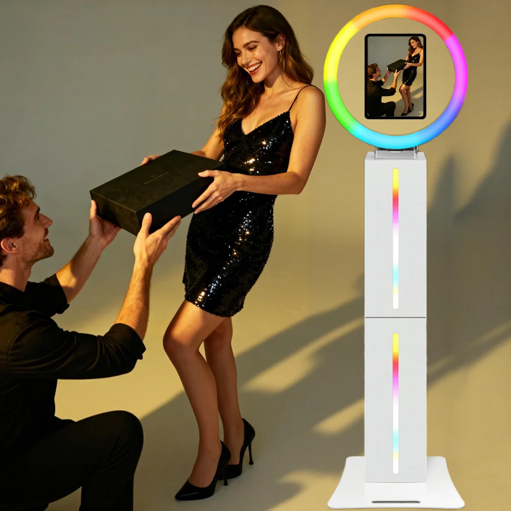 

US Stock|Selfie Photobooth Machine for iPad 10.2-13'' Photobooth Professionnel free Shipping iPad Photo Booth with Flight Box
