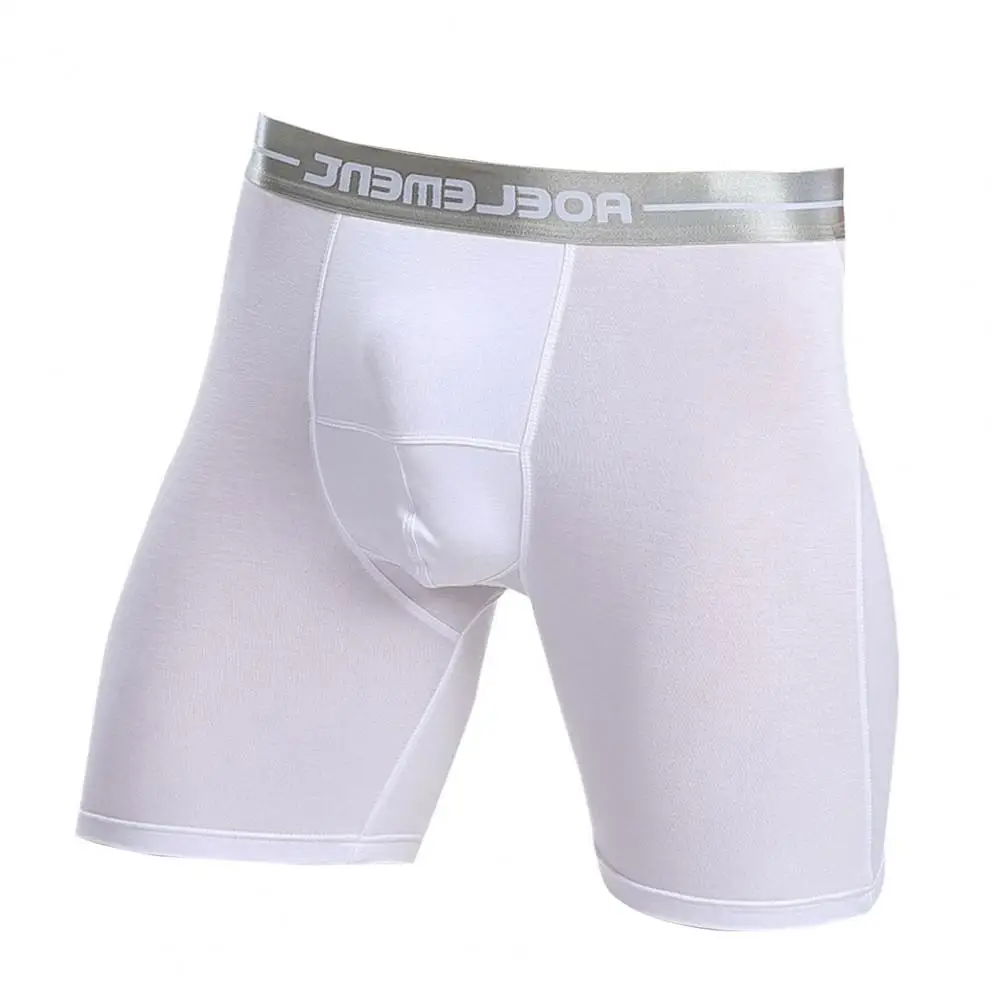 Soft Comfortable Underwear Men's Letter Print Splicing Sport Underwear Solid Breathable U Pouch Mid-rise Shorts for Active